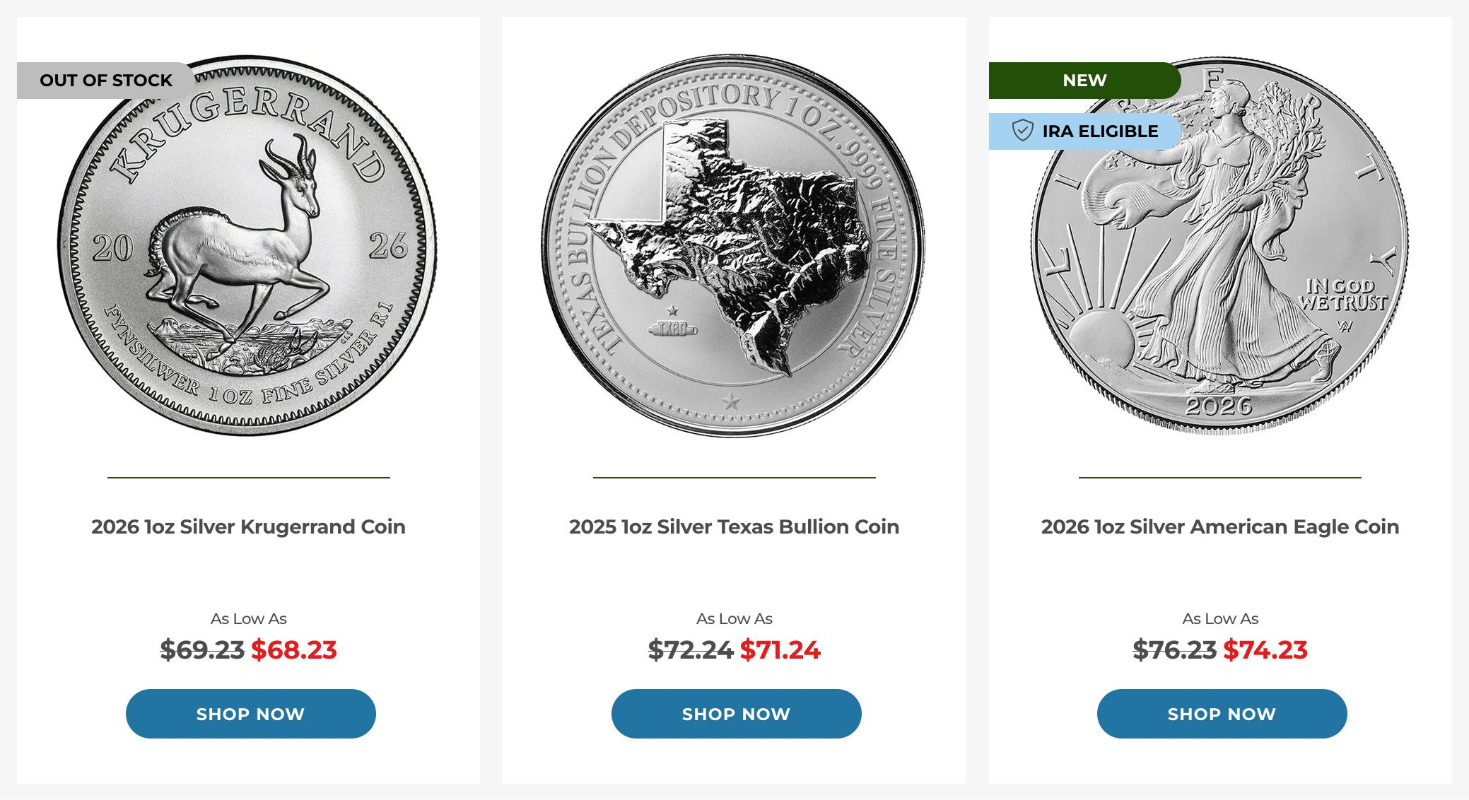 silver coins rounds and bars from 1 oz to 1,000 oz image